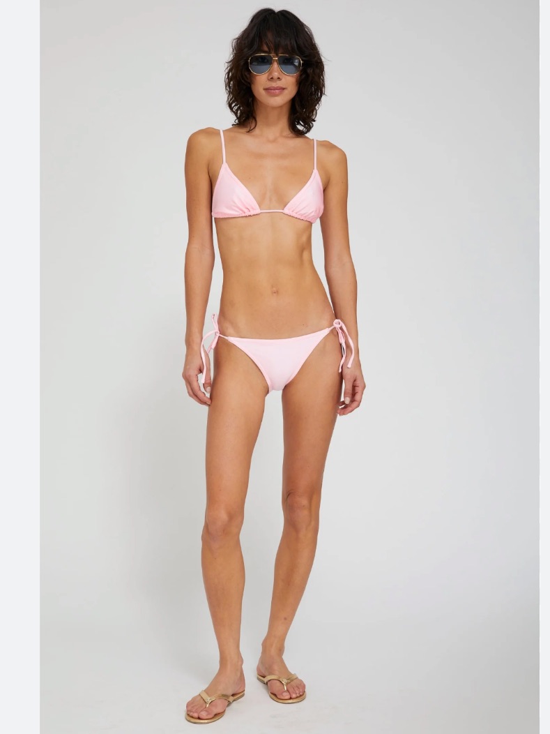 Nwt Sprwmn Bikini Triangle Top & Tie Bottom In Ballet Pink